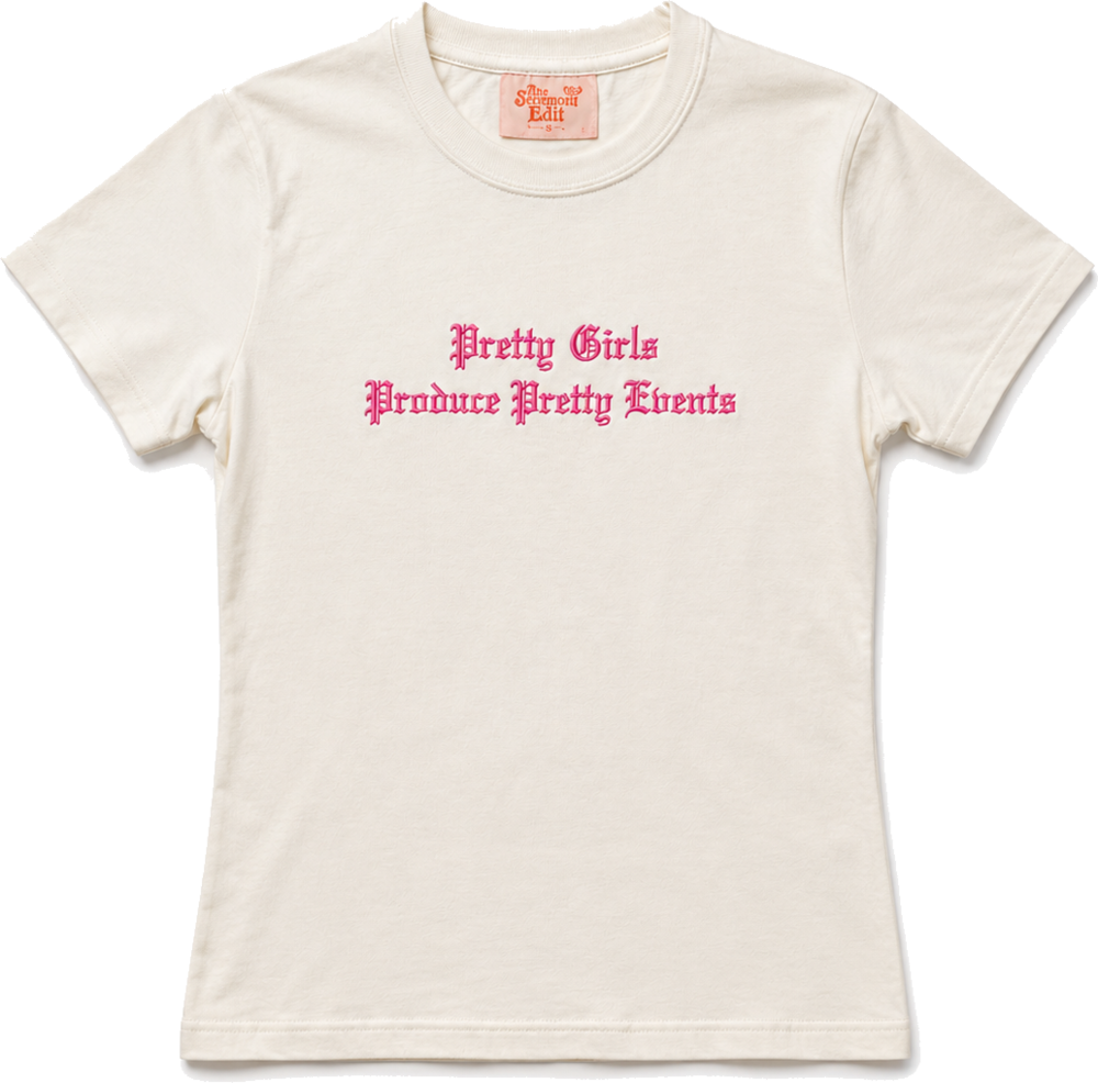 Pretty Girls Produce Pretty Events embroidered tee